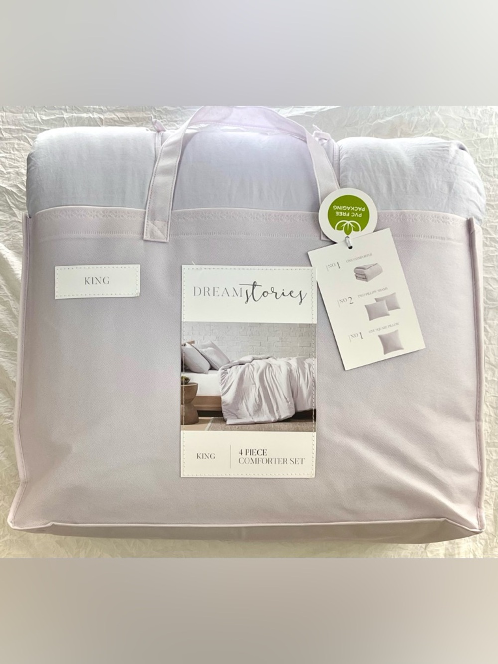 💕NWT King - Lilac, Dream Stories 4-Piece Comforter Set